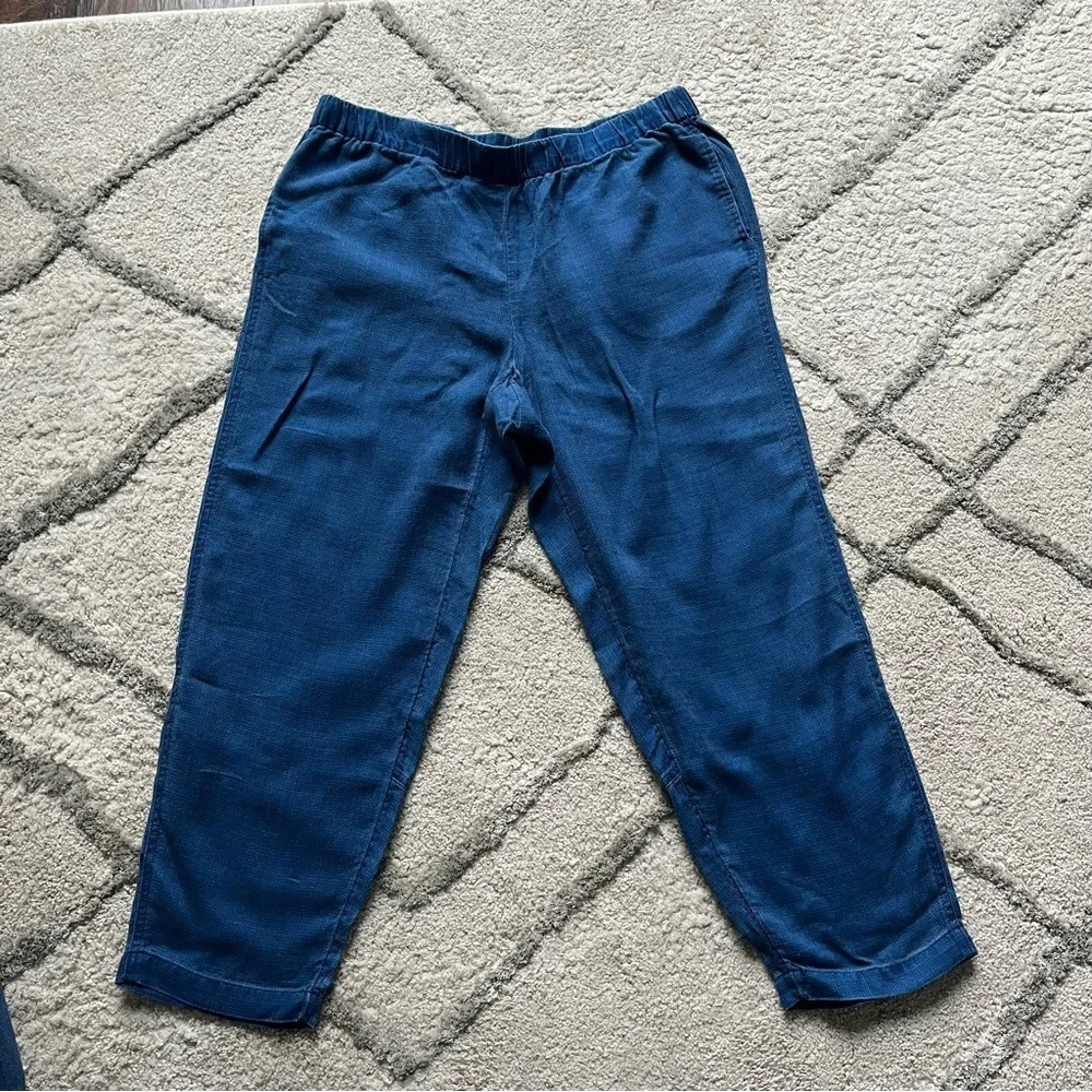 J jill Purejill pull on pants mom fit loose leg taper leg tencel 1X